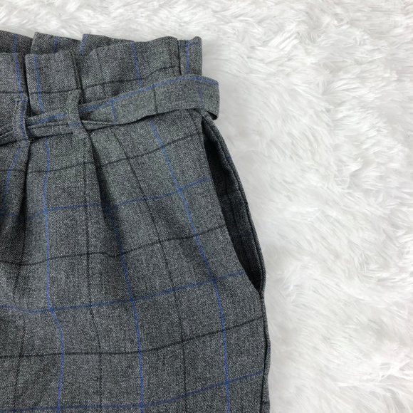 Grey Plaid High Waist Belted Dress Pant Plus Sz 1X - Picture 6 of 15